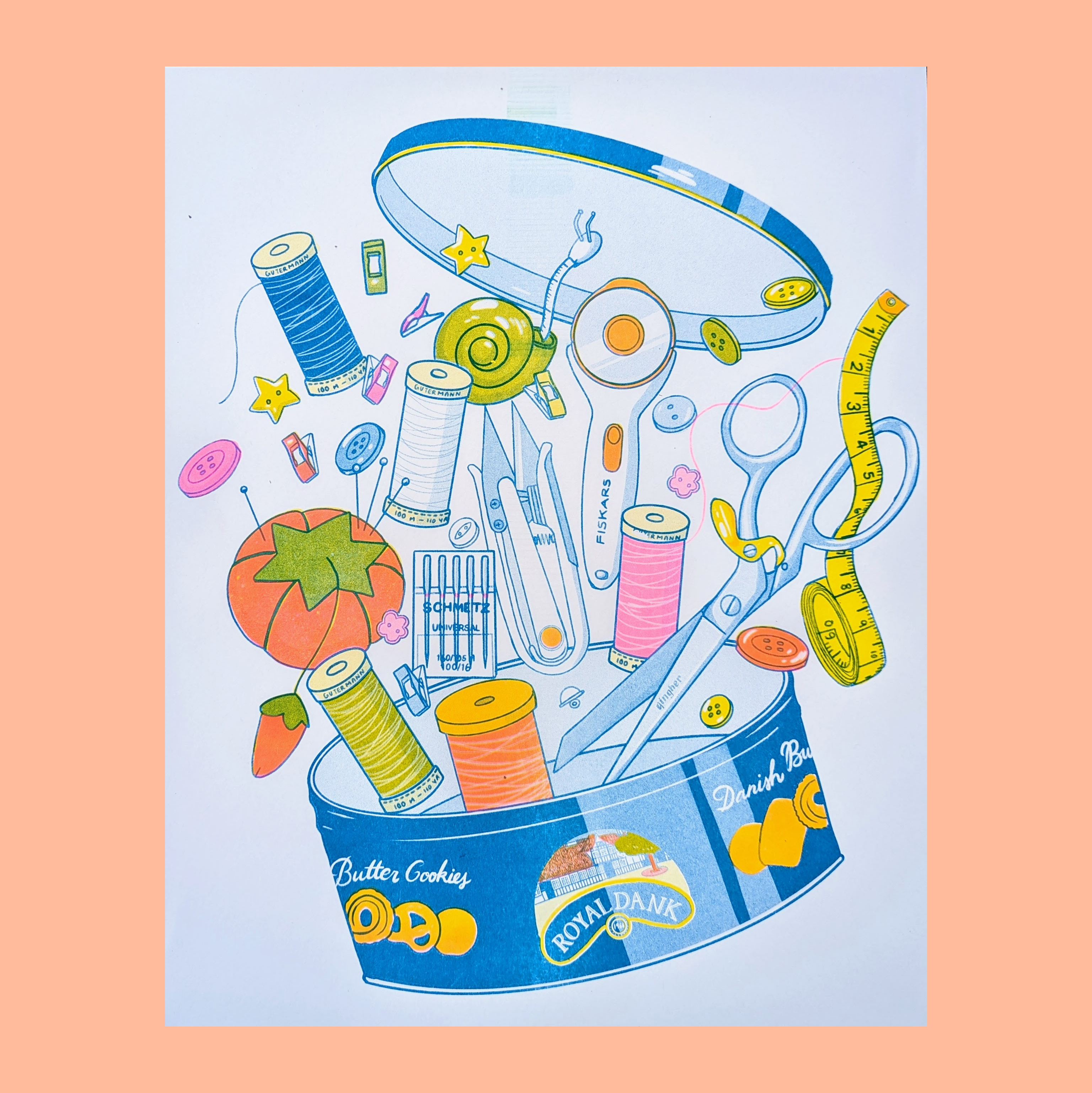 Christina Hu - Butter Cookie Sewing Supplies |  Risograph Print