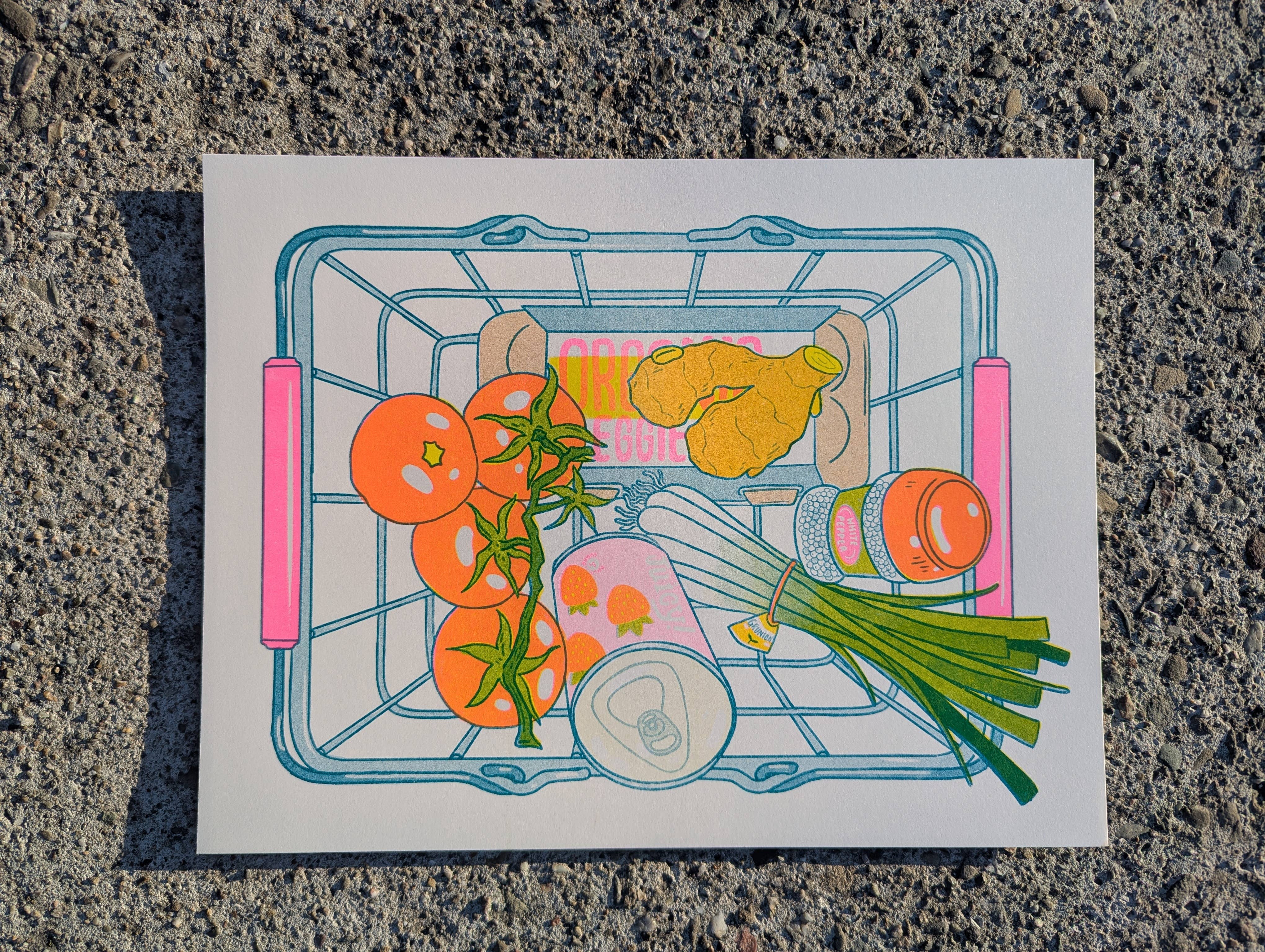 Christina Hu - Tomato Egg | 8.5"x11" Risograph Print