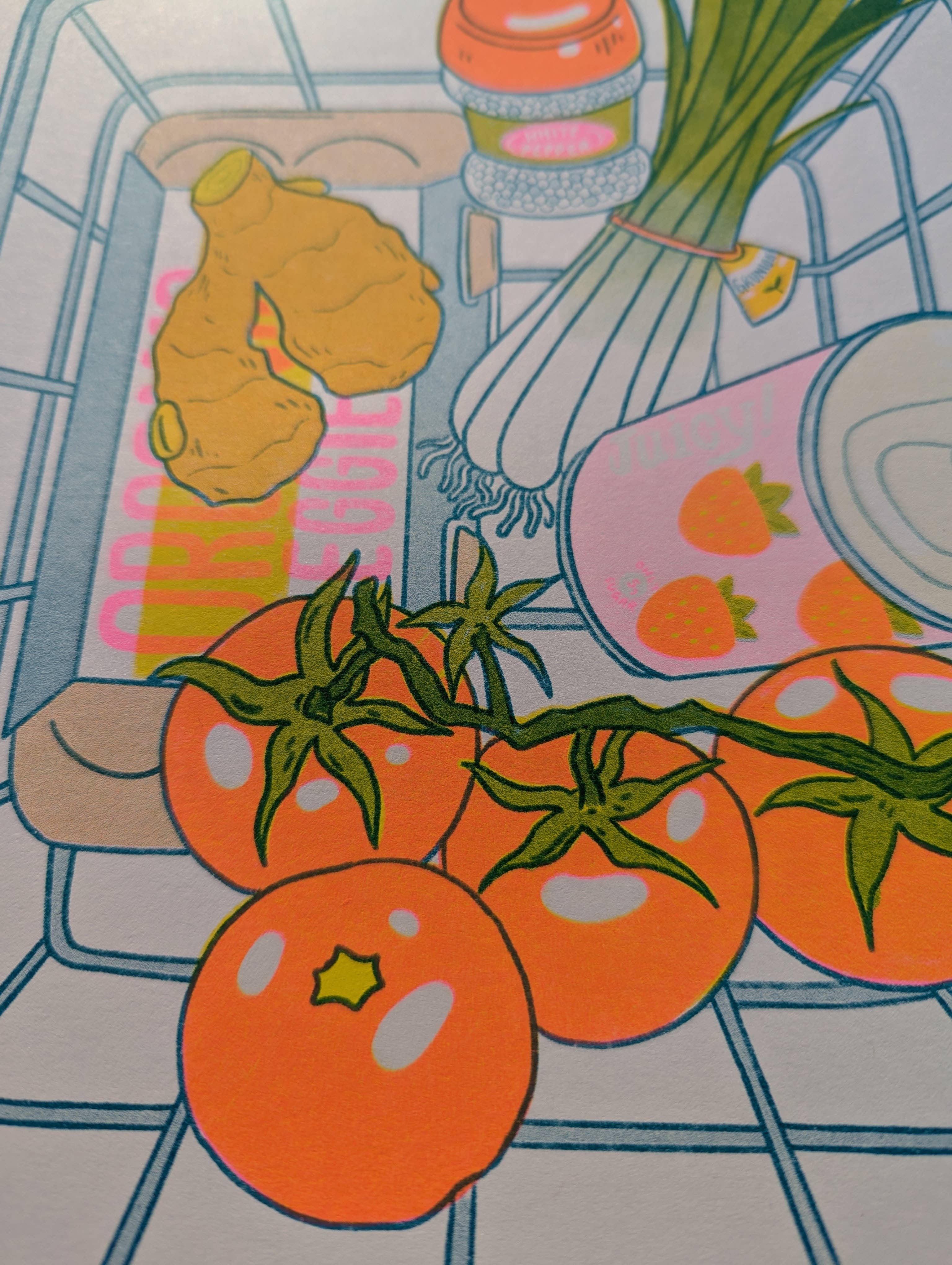 Christina Hu - Tomato Egg | 8.5"x11" Risograph Print