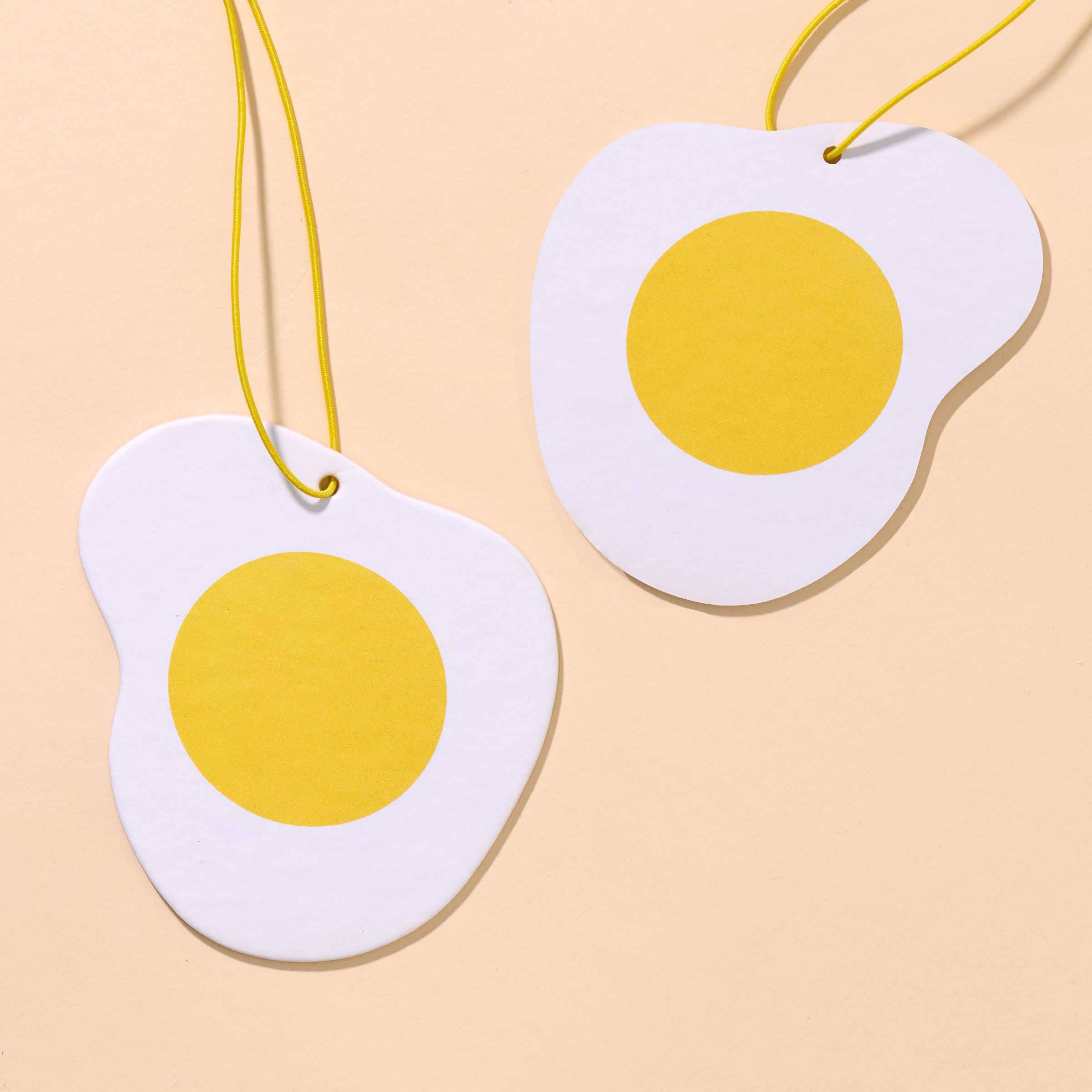 Fried Egg Air Freshener - White Tea Scent - Food, Snack, Breakfast - Stocking stuffer, Holiday, Gift Guide