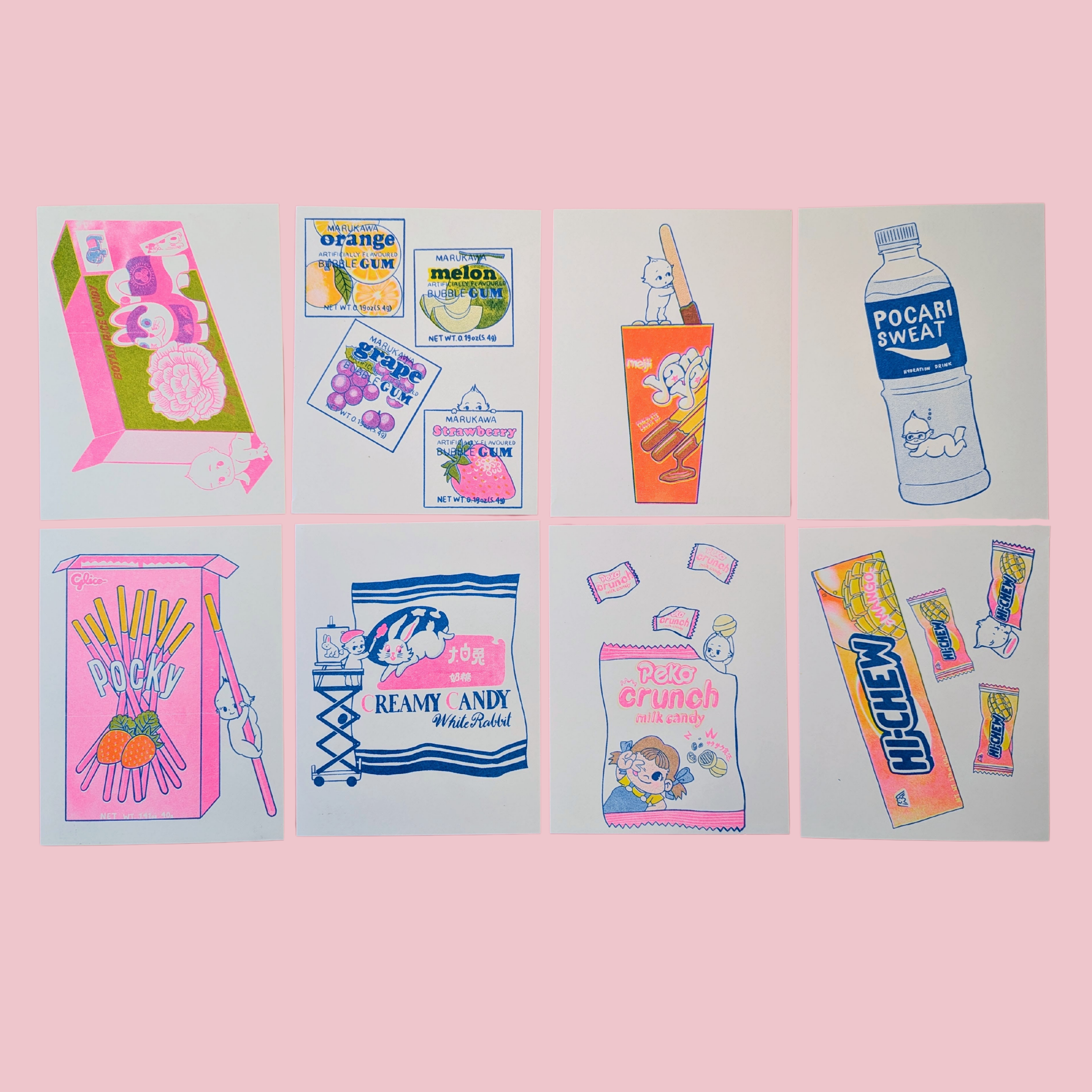 Christina Hu - Kewpie Baby Postcards Risograph