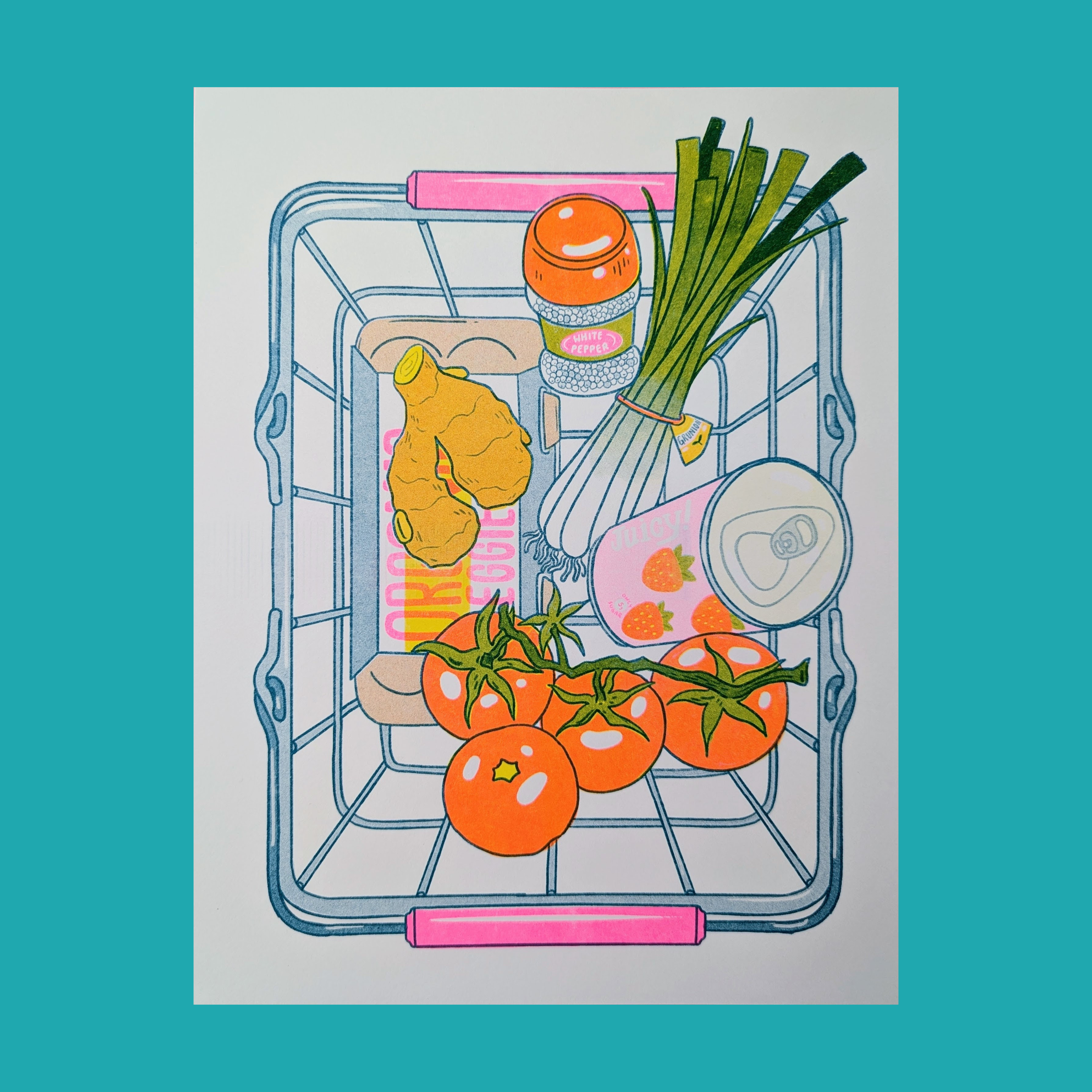 Christina Hu - Tomato Egg | 8.5"x11" Risograph Print