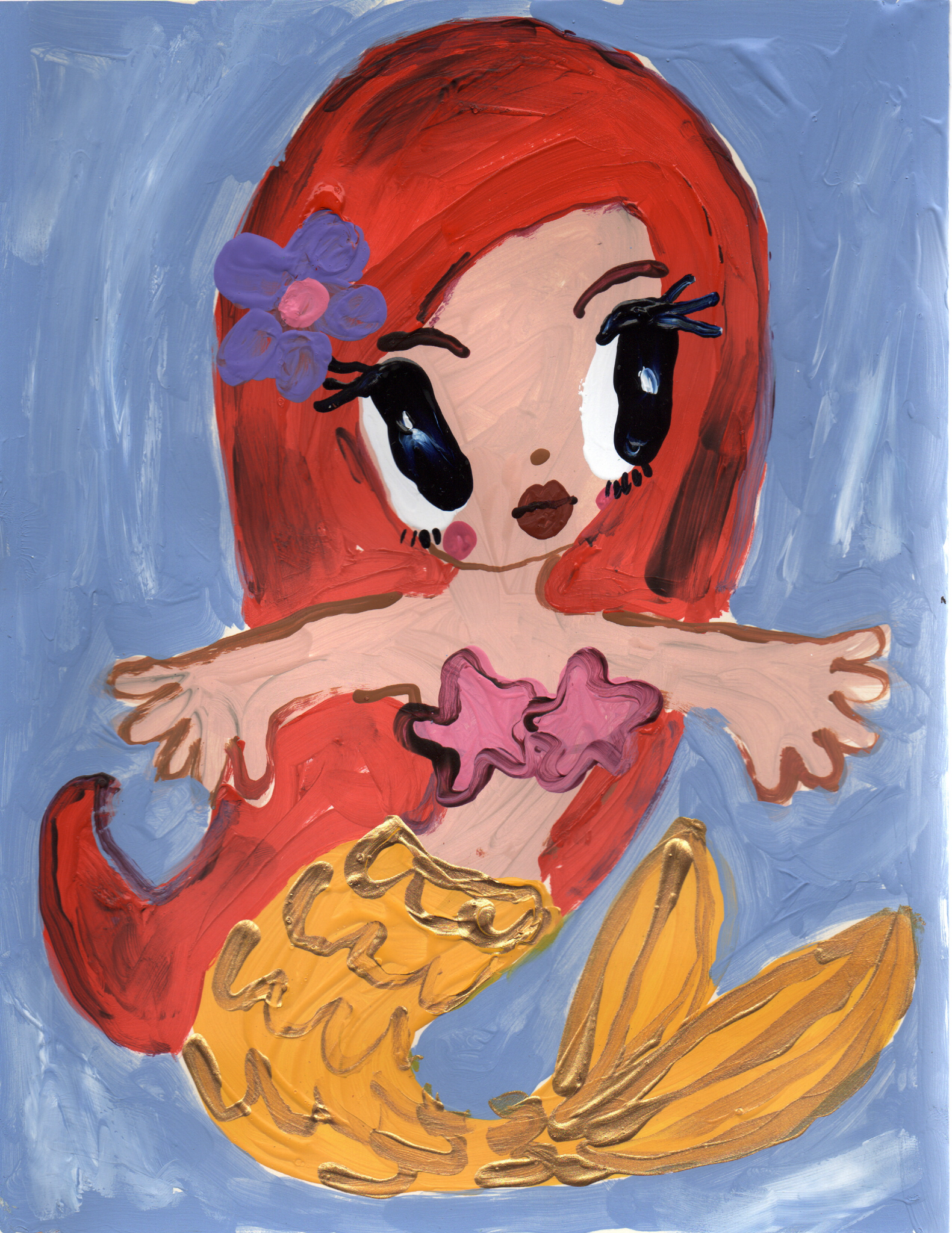 Red Hair, Yellow Tail Mermaid by Humberto Cruz