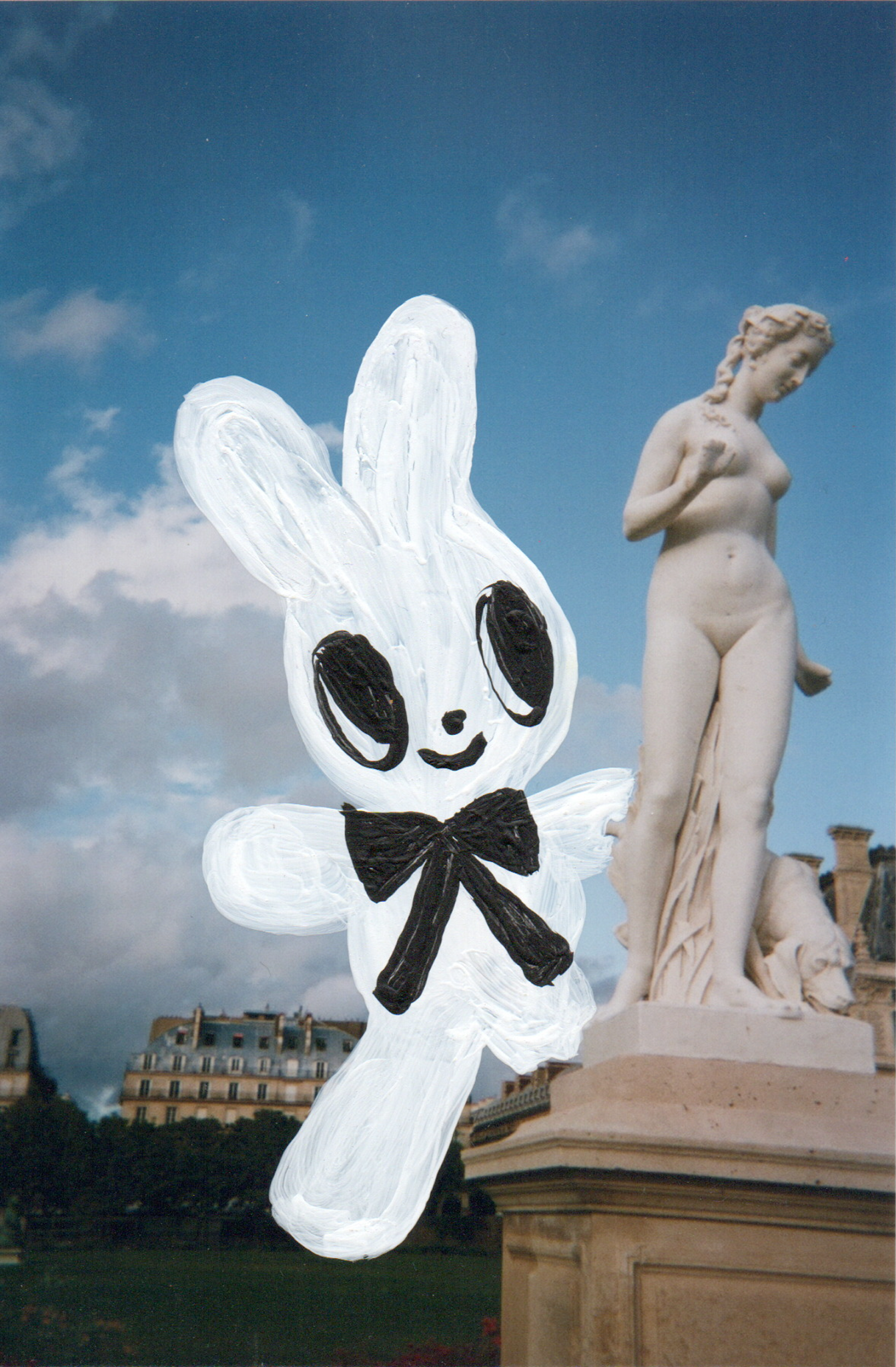 White Bunny & Statue by Humberto Cruz