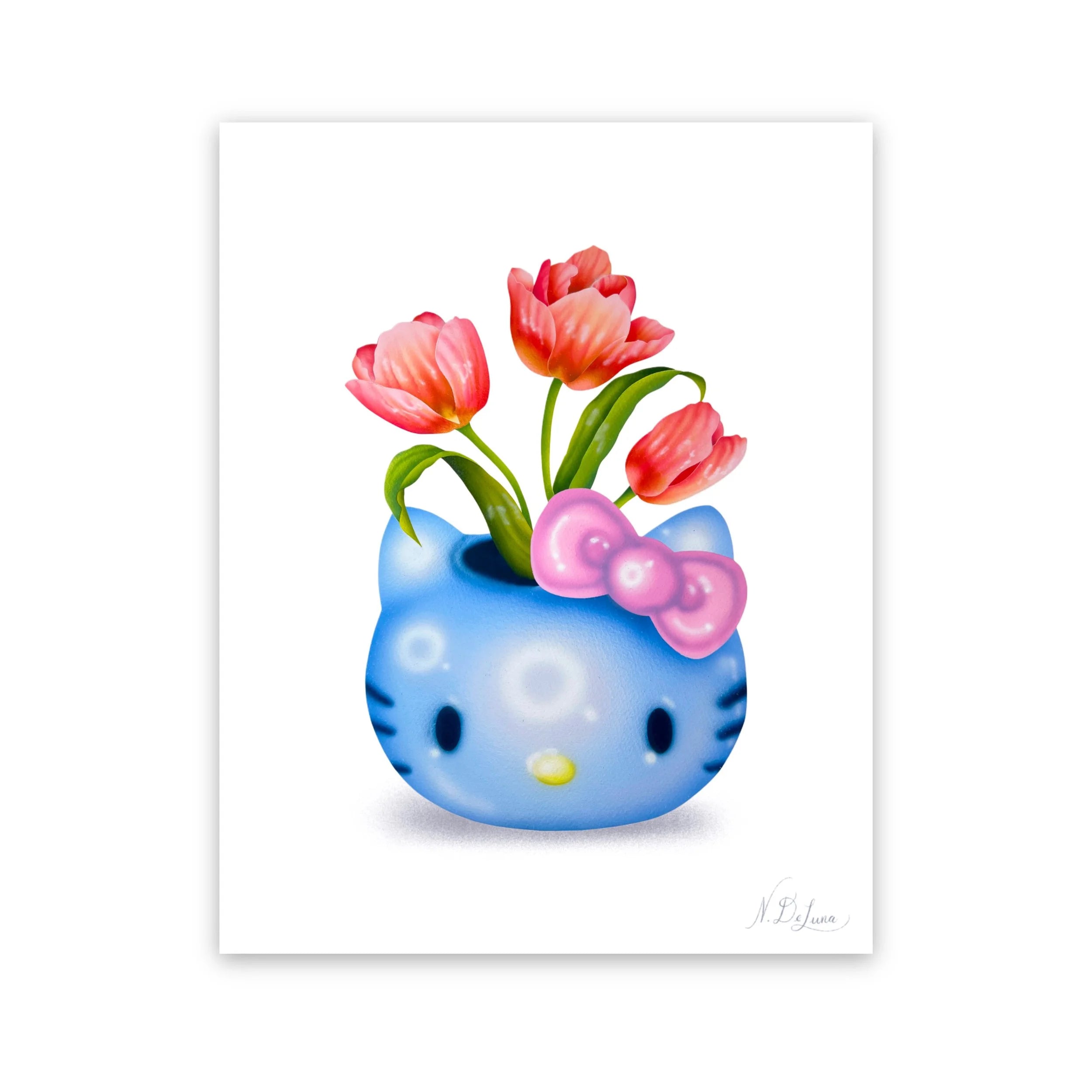 Natasha DeLuna - Kitty Ikebana Print